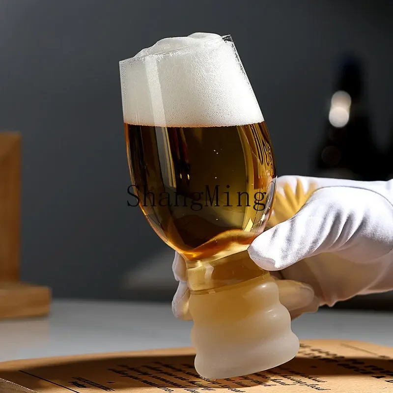 CL Creative Beer Cup Bar Thickened Craft Brewing Personalized Threaded Waist Draft Beer Cup Household Large Capacity