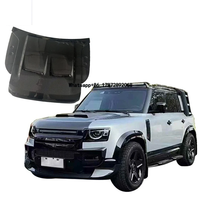 Carbon Fiber Engine Cover Hood Bonnet Modified Engine Hood for Defender 2020-2024 Auto Parts Car Accessories Bodykit