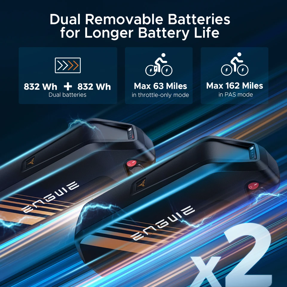 ENGWE M20 2.0 Off-Road E-bike 20"×4.0 Fat Tire 750W Hub Motor 75N.m Torque Dual 52V 15.6Ah Battery 162Miles Range Hydraulic Disc Brake 40KMH Shimano 7 Speed Electric Bicycle image 4