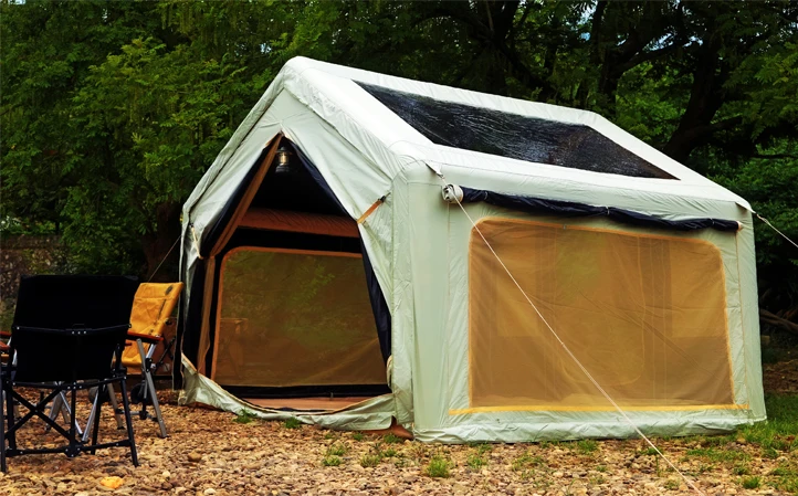Portable Waterproof Inflatable Air Tent for Family Outdoor Camping 8-10 People Four-season  One Bedroom Living Room
