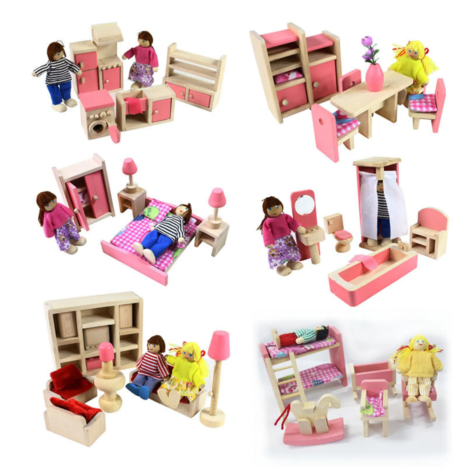 

Role Playing Bathroom Furniture Mini House Accessories Kids Toy Gift Handmade Crafts Exquisite Design Long Lasting Use Pure