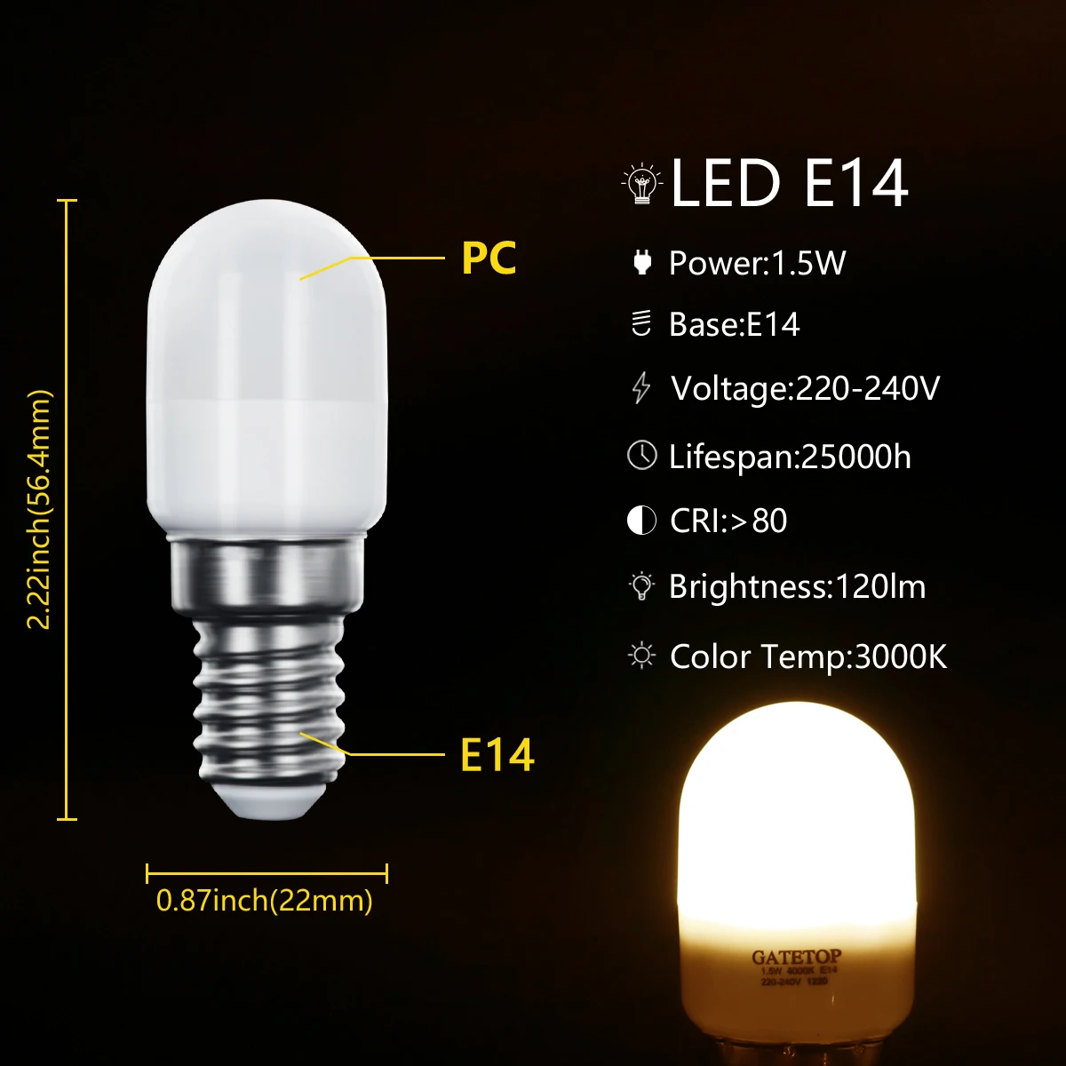 1-10PCS LED mini lampada di cristallo AC220V E14 super bright 3000K/4000K/6000K senza stroboscopico adatto per l'illuminazione del centro commerciale dell'hotel