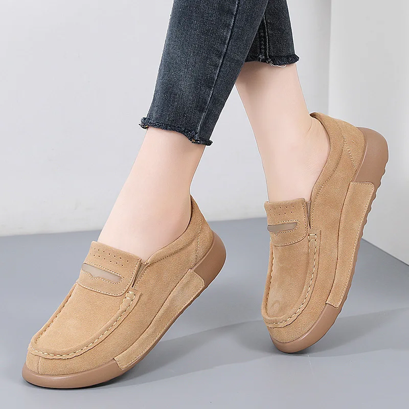 2024 Herbst hochwertige Damenschuhe schlüpfen auf flache Plateaus chuhe lässige Turnschuhe Damenschuhe Keil Damen Slipper wsh5134