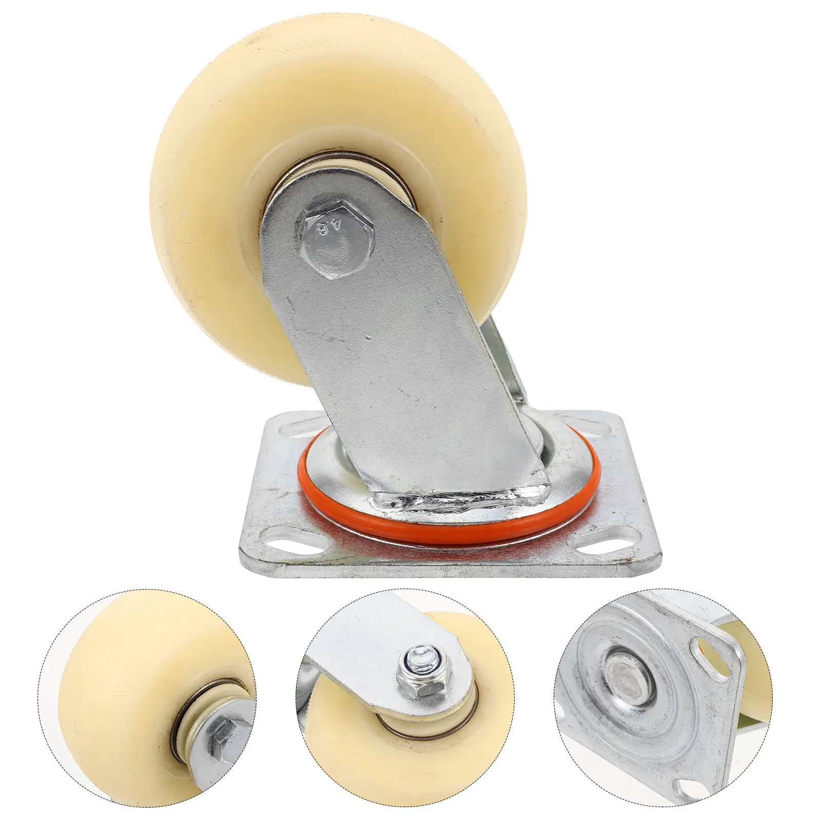 

4 Inch Nylon Swivel Casters Silent Rolling Quiet Wheels for Furniture Tool Carts Storage Boxes Bedside Tables Workbenches