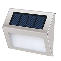 QLTEG Solar Power LED Outdoor waterproof Garden Pathway scale lampada a risparmio energetico LED applique da parete solare bianco caldo