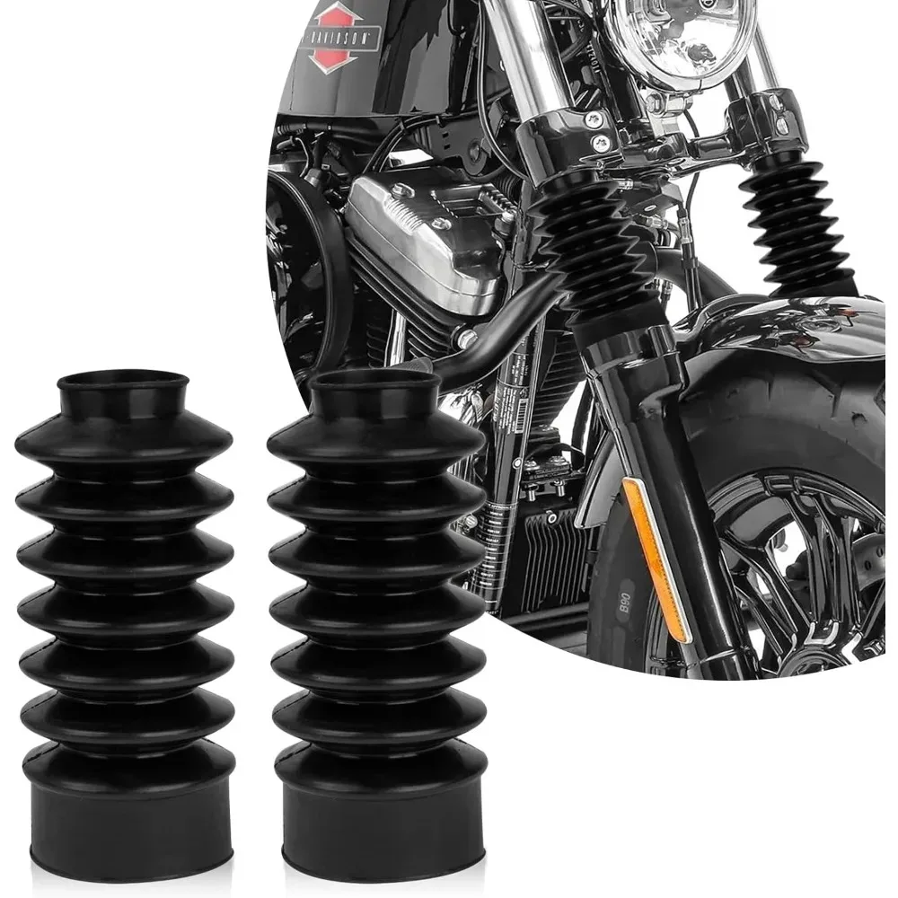 39mm Motorcycle Front Fork Covers Guards Rubber Gaiters Gators Shock Boots Shock Absorber For Harley Davidson Sportster XL FXD