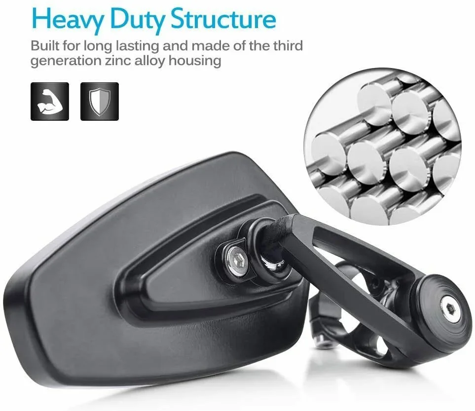 Motorcycle Handlebar Side Mirror 7/8" 22mm Motorcycle Rearview Mirror Handlebar Mirror Suitable for Motorcycles and Scooters image 4