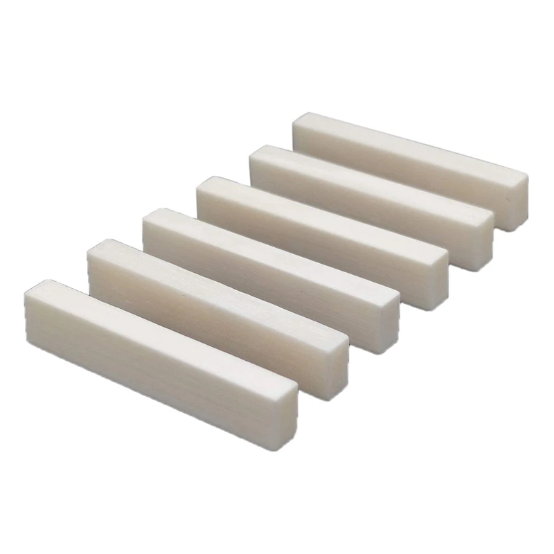 

New 6Pcs Guitar Blank Bone Nut Made Of Bone 52X6x10mm For Electric & Classical & Cigar Guitar, Banjo, Ukulele Replacement