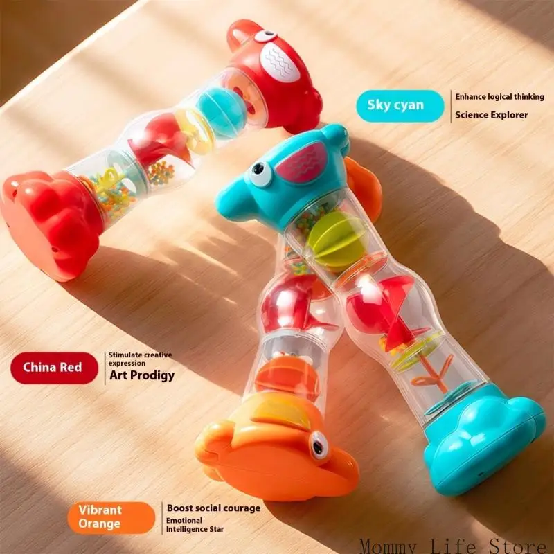 لعبة خشخيشة حسية آمنة للأطفال مع تأثيرات هطول الأمطار المهدئة، أداة تدريب على التعبير من أجل التطوير السمعي