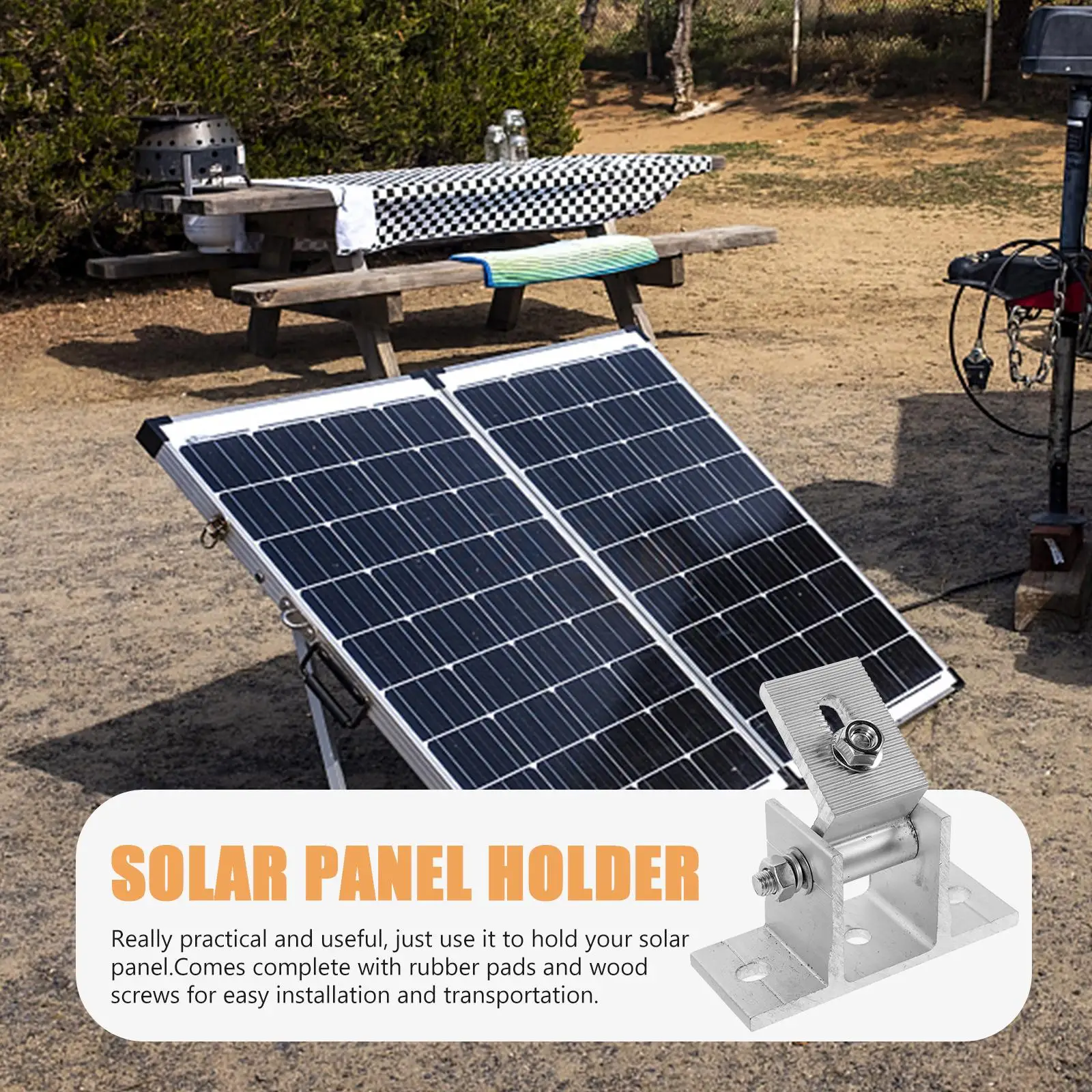 4 Pcs Solar Bracket Panel Mount End Clamp Solar Monolithic Module For Module Mounting Brackets Stand Adjustable Tilt P