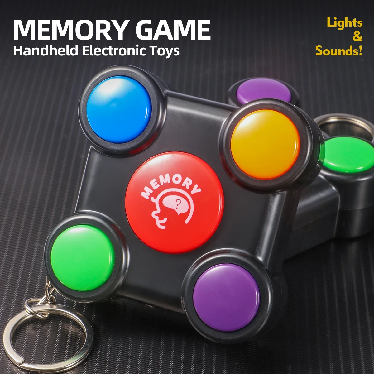 Brain-Boosting Memory Trainer Cube - Enhances Focus & Logic Skills, Novelty Puzzle Game for Youngsters, Random Color Buttons,