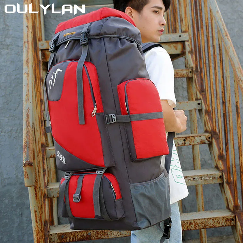 Oulylan Trekking Bag Rucksack Large Capacity Travel Sports Bags Camping Equipment Men 90L Waterproof Hiking Camping Backpack