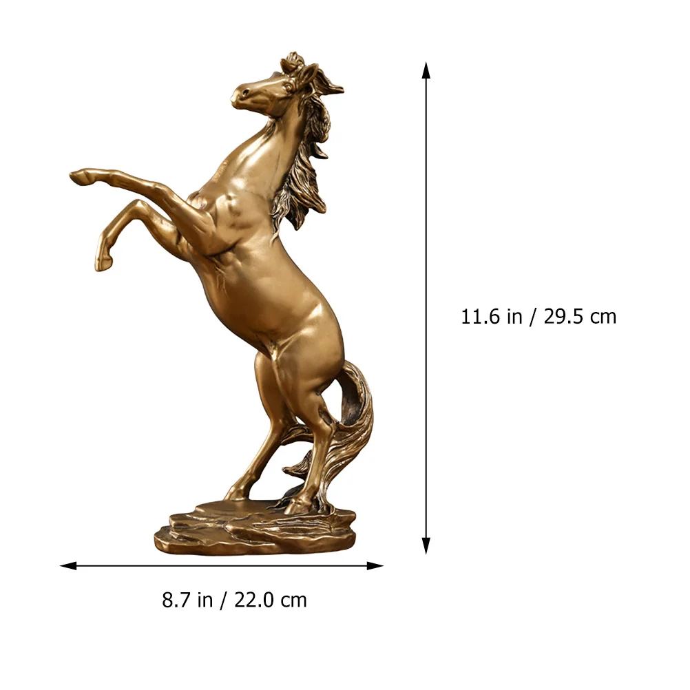 

Horse Statue to Attract Luck and Wealth Fine Workmanship Resin Adornment for Tabletop Study Room Living Boosting