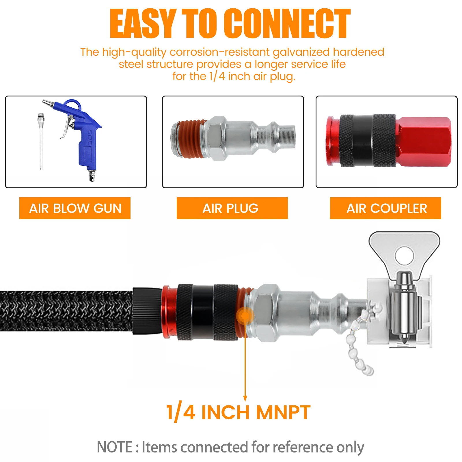 Imagem -04 - Conexões de Mangueira Pneumática Conector de Acoplador Rápido Acoplamento para Compressor de ar Rosca Industrial Masculina tipo i m d Pcs 25pcs us