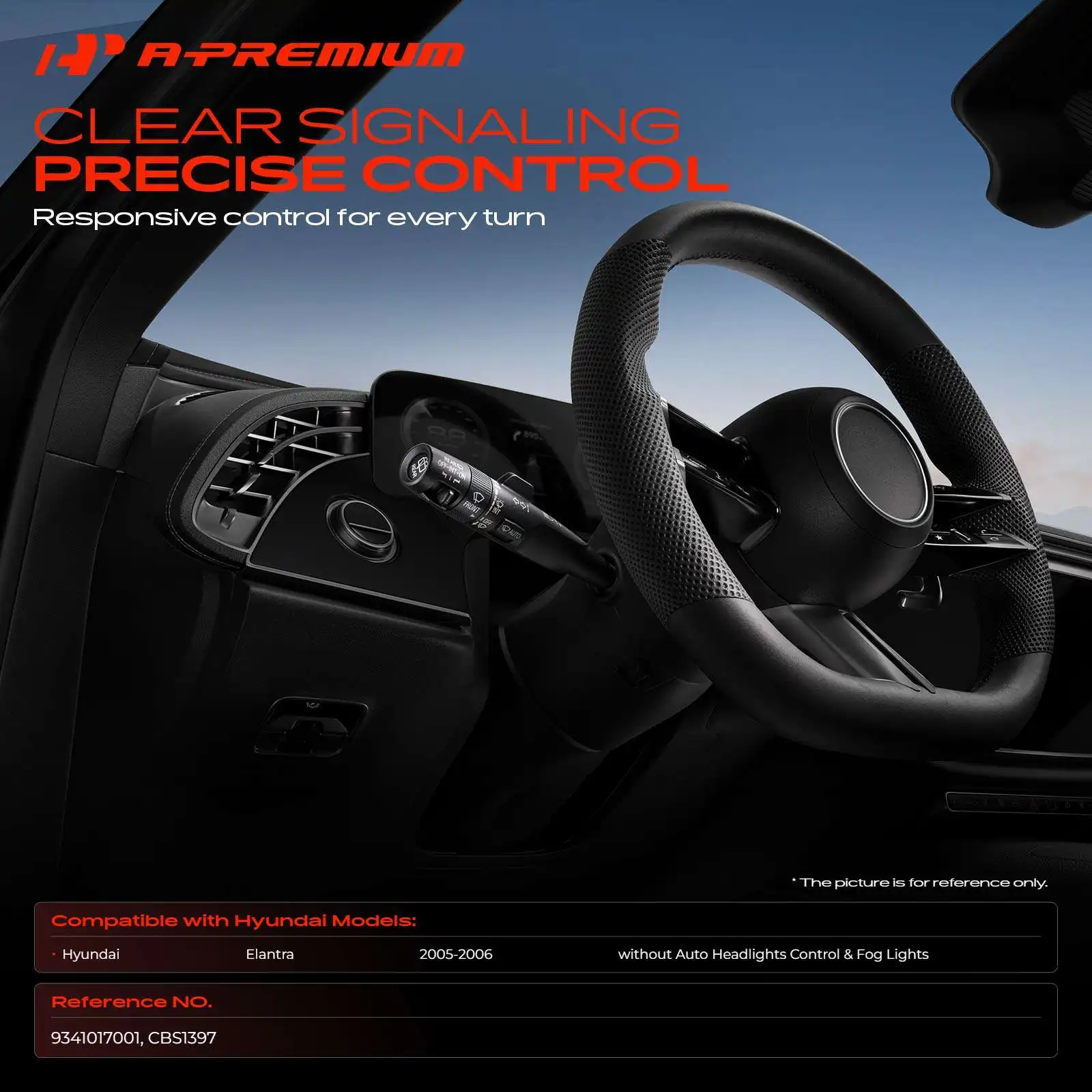 A-Premium Front Turn Signal Switch with 16 Blade for Hyundai Elantra 2005 2006 9341017001