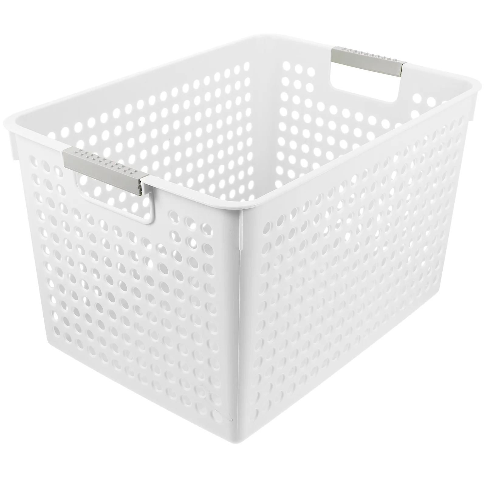 Washing Basket Plastic Laundry Basket Storage Basket Clothes Dirty Laundry Basket Laundry Room Closet Dorm Bedroom White