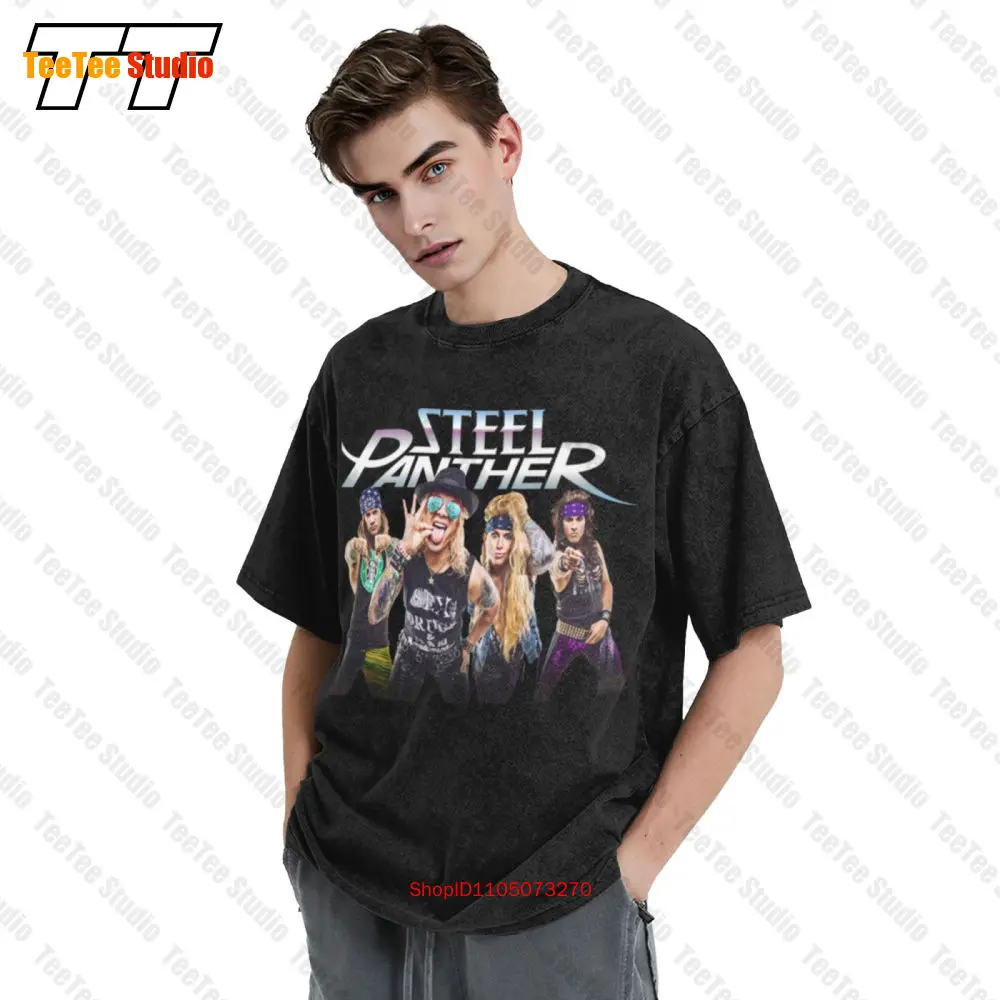 Immagine 4: T-shirt oversize vintage con logo Steel Panther Old School Rock Band BPXD