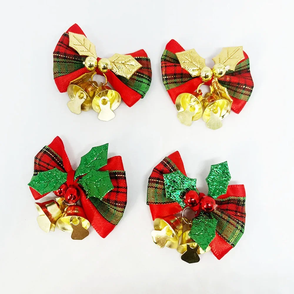 

Red Bell Bow Christmas Decoration Supplies Christmas Tree Dress Up Accessories Garland Pendant Flowers