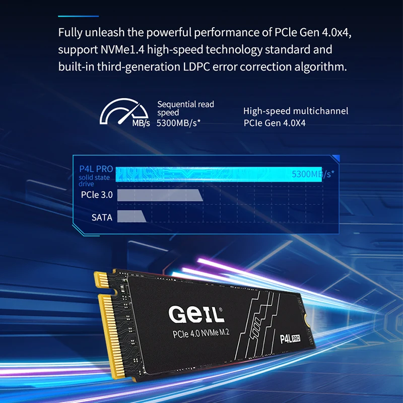 Imagem -03 - Estado Sólido Interna Geil P4l Pro m2 Ssd 512gb 1tb 2tb M.2 Nvme 1.4 Pcie 4.0 Ssd Disco Gen 4x4 2280 para Ps5 Desktop Portátil Unidade de