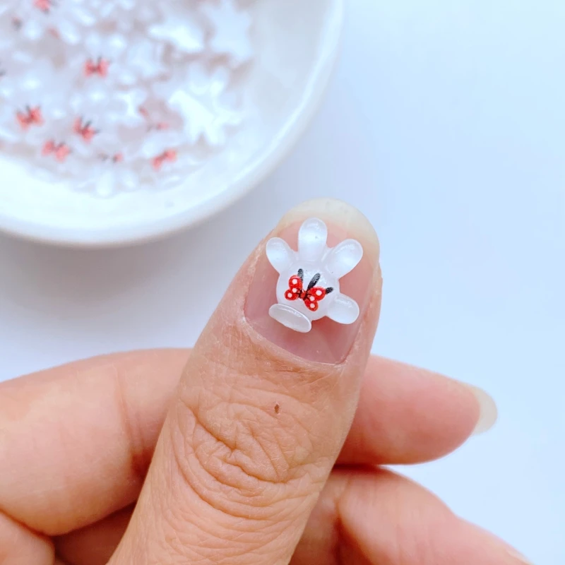 50Pcs New Cute Resin 11*12mm Cartoon Small Hand Series Flat Back Fit Phone Deco Parts Embellishments for Hair Bows Accessories