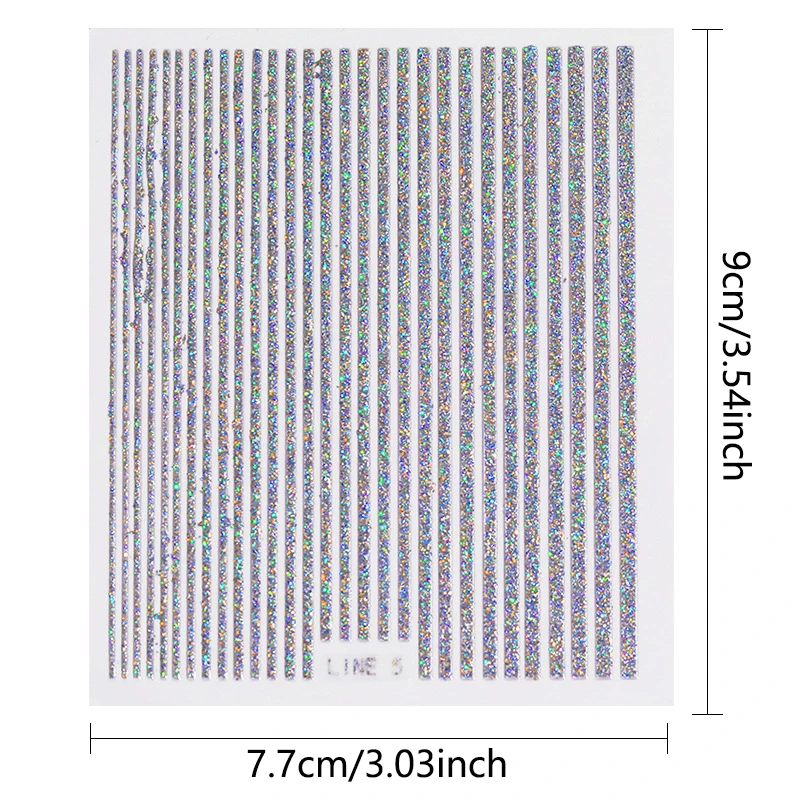 여성 및 여아용 레드 라인 글리터 스티커, 빛나는 웨이브 스트라이프, 가짜 손톱, 레이저 글리터, 구부릴 수 있는 라인 네일 스티커, 2024 신상