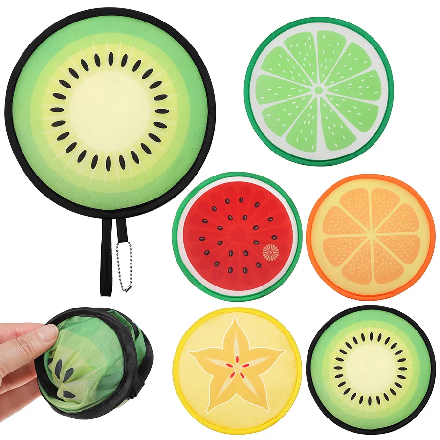 Éventails pliables ronds, éventails portables de style fruit pour l'été, les voyages en plein air, les festivals et la décoration de fête