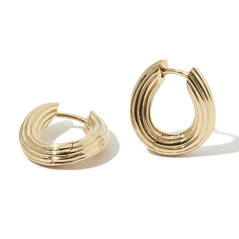 

Комплект серег с кольцами Huggy из стерлингового серебра 925 пробы с драгоценными камнями и позолотой 18 карат