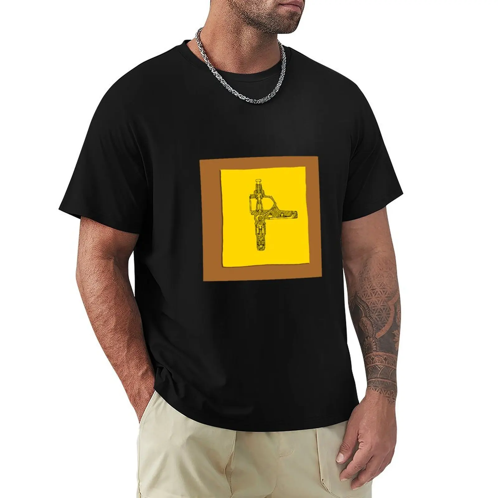 Hand-drawn patent of the E61 grouphead, originally designed by Ernesto Valente T-Shirt Work Outdoor Short Sleeve Tee