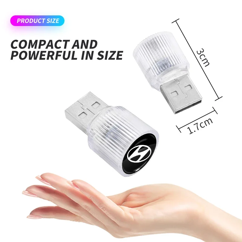 USB صغير LED سيارة ضوء السيارات الداخلية مصباح لتهيئة الجو لشركة هيونداي توكسون سولاريس I30 كريتا Ix35 I40 IX20 فيلوستر اكسسوارات #6