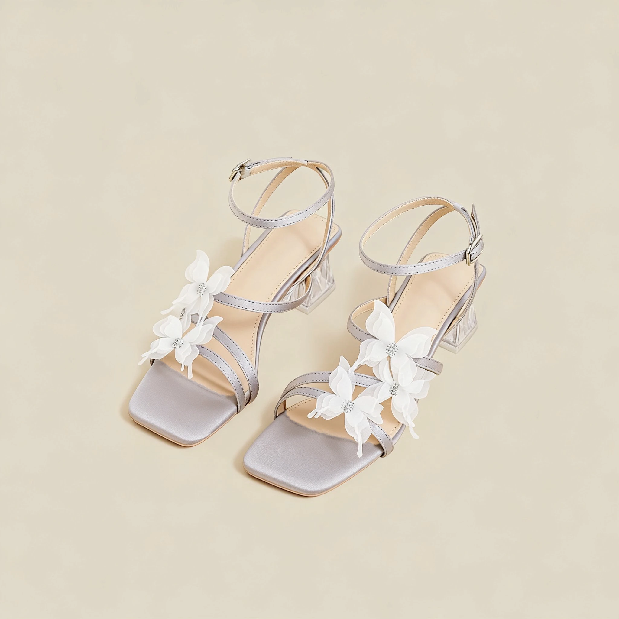 

Bloomsteps Comfortable New Style Pink Evening Breeze Crystal Strap Bow Pairing Skirt and Elegant ShoesHigh Heels