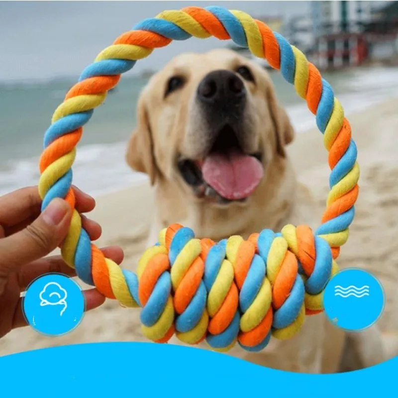 

Pet Dog Biting Rope Toy Teeth Grinding Interactive Cotton Rope Harmless Dog Teeth Cleaning Toy Dog Accessories Chewing Dog Toy