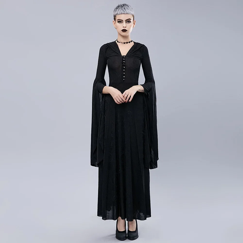 Robe d'Halloween à Capuche Tricotée pour Femme, Tenue de Cosplay Slim et Mince, Vêtement Court Goth Dark, Gelcosplay, Articles Sexy, Livraison Gratuite, Nouvelle Collection