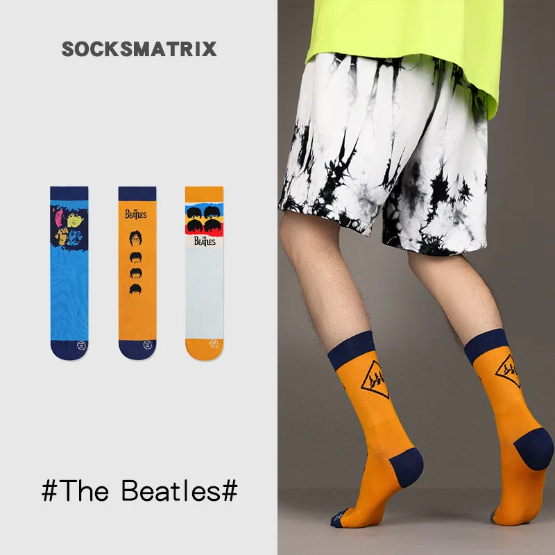 

Socks matrix sports stockings mid fashion color-block women's tide socks deodorant sweat absorbent casual socks