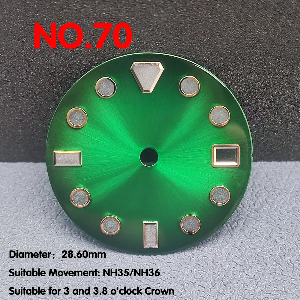 28.6mm watch dial single day NH35/NH36 colorful gradient watch dial with support for custom logo