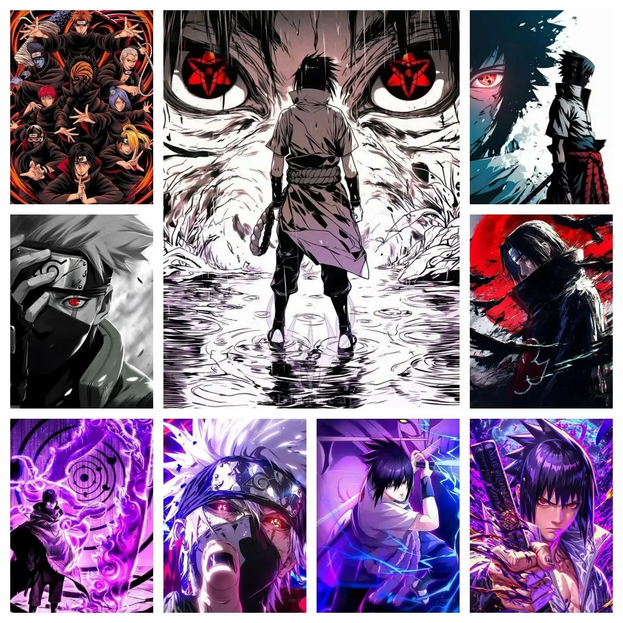 2026 Neuer Stil Anime-Charakter Uchiha Sasuke Diamantmalerei Cartoon-Serie Kreuzstich-Bild Mosaik-Handwerk Heimdekoration