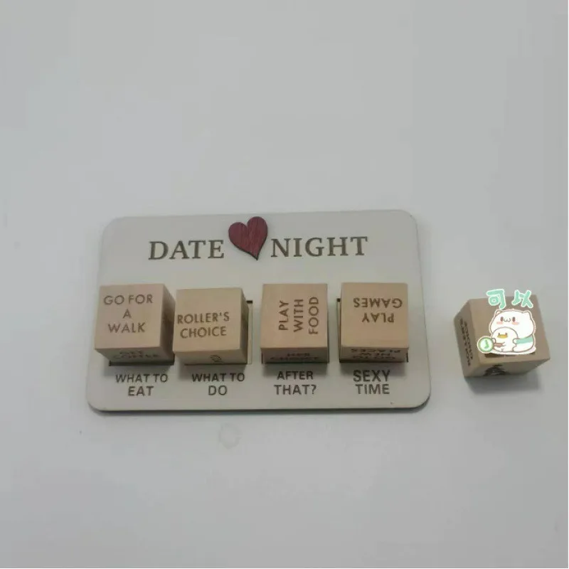 

For Valentine's Day Date Night Dice Wooden Date Night Ideas Game Dice with Storage Bag Romantic Wood Couple Date Night Dice Game