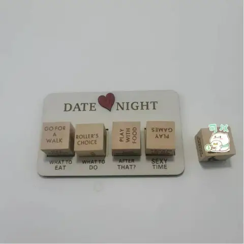 For Valentine s Day Date Night Dice Wooden Date Night Ideas Game Dice with Storage Bag Romantic Wood Couple Date Night Dice Game