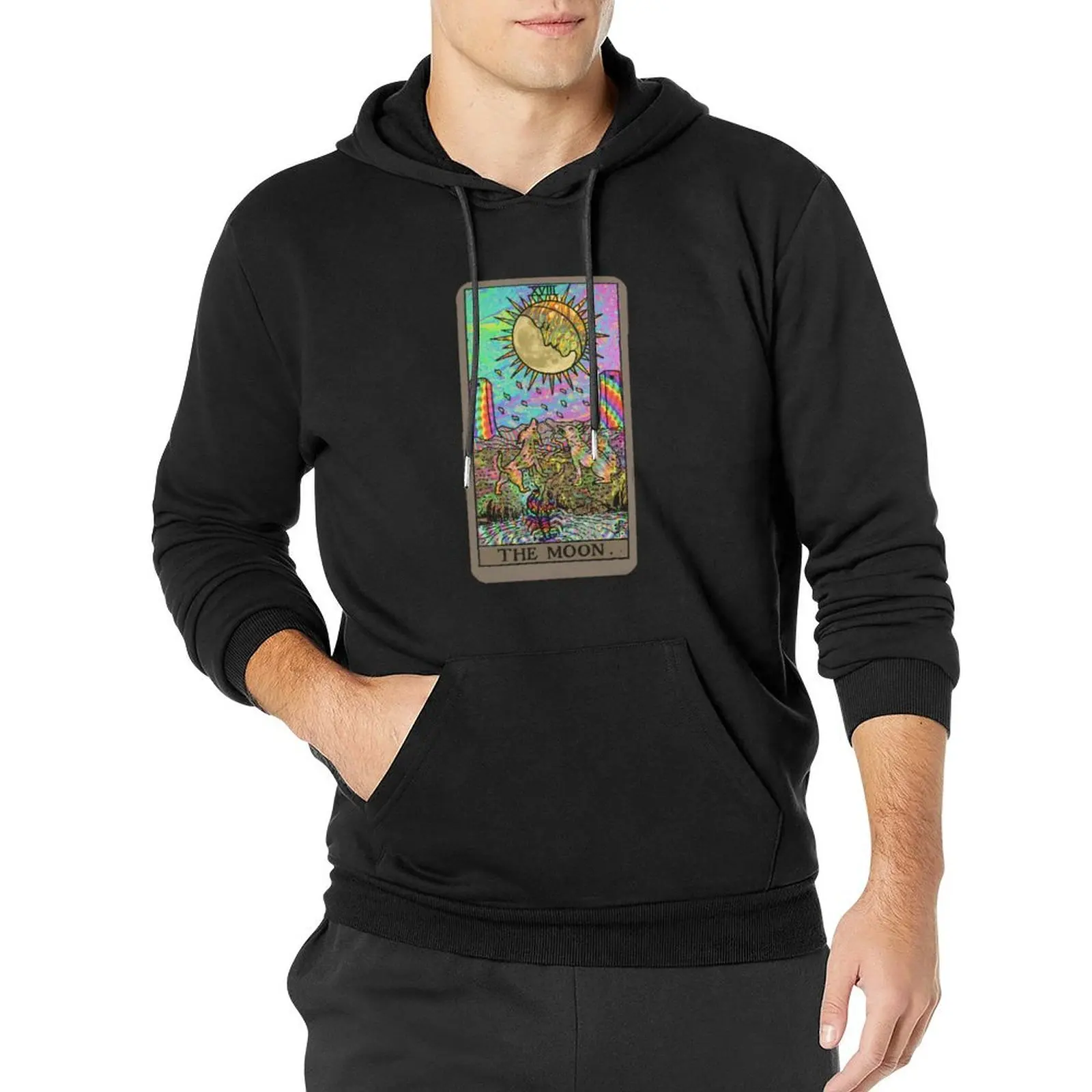 

Psychadelic Tarot- The moon Pullover Hoodie anime clothes autumn hoodies for men