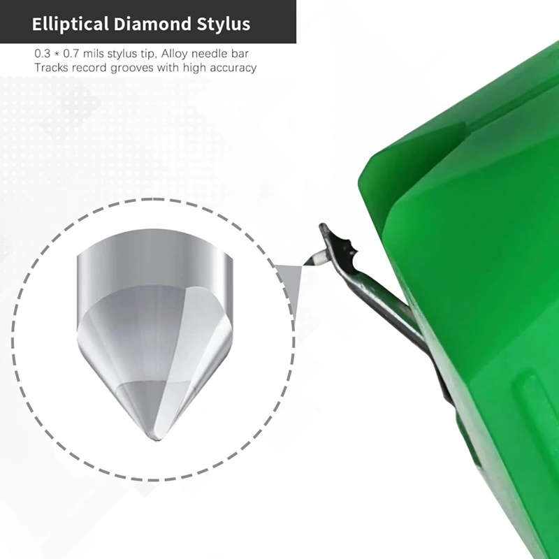 FFYY-AT-VMN95E Ersatz-Eingabestift, für Audio-Technica AT-LP120X-USB-Plattenspieler, inklusive Plattenspielerkabeln, Eingabestiftbürste