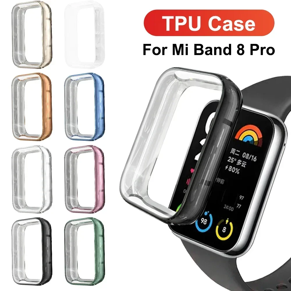 

Чехол для Xiaomi Mi Band 8 Pro, защитный чехол из ТПУ, полноэкранная защита, бампер Xiaomi Mi Band 8, активный чехол, аксессуары