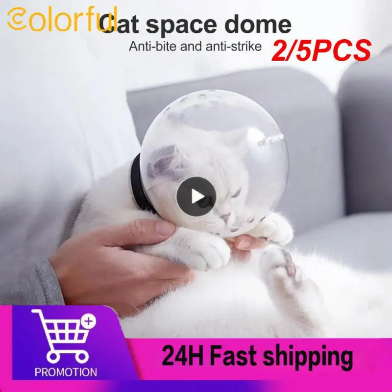 

2/5PCS Protective Space Hood Anti-Bite Breathable Grooming Mask Cat Grooming Supplies Bath Grooming Anti-Licking Cat Muzzle