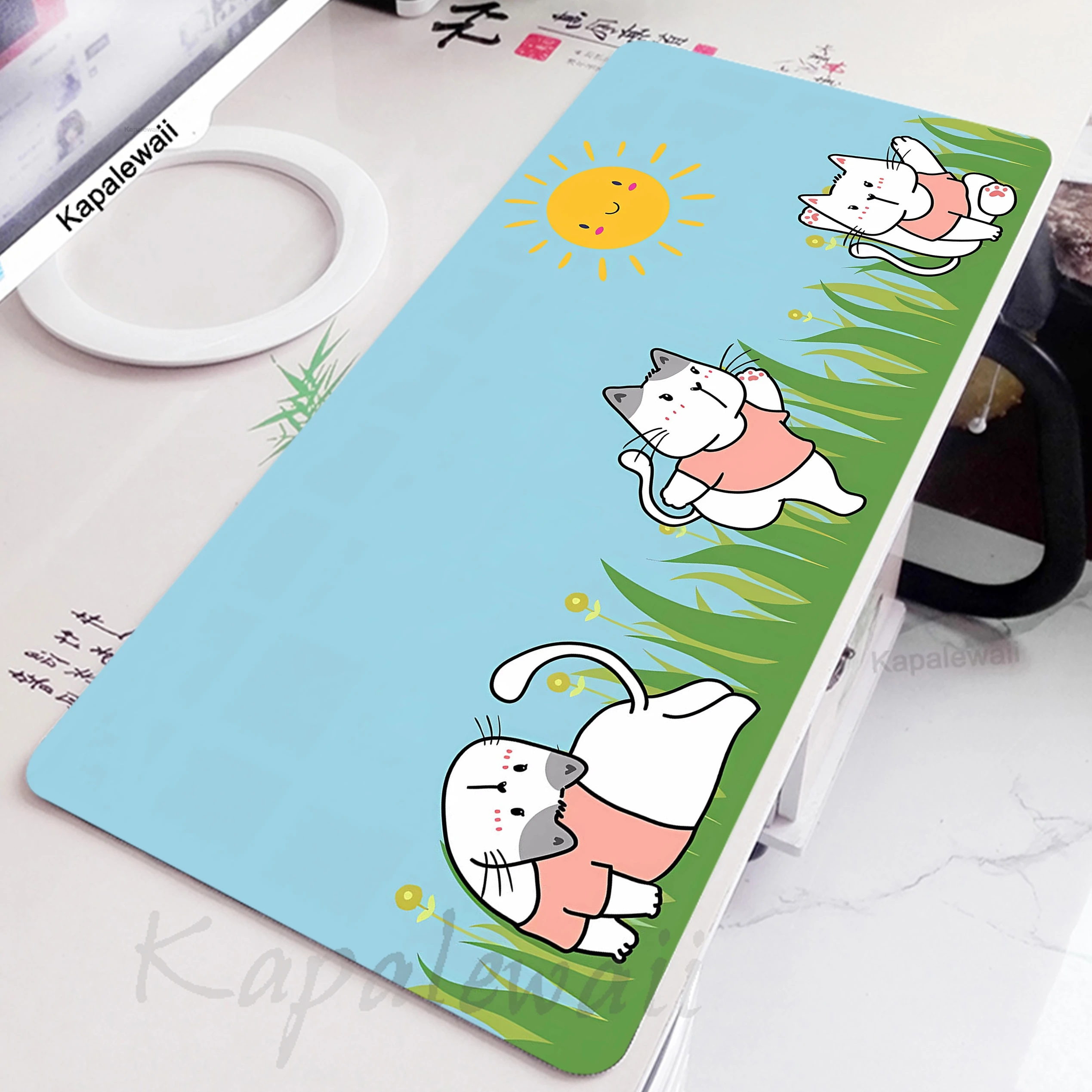 

Kawaii Cute Cat Computer Mouse Pad Gaming Mousepad Large Aniem Keyboard Pads Large Table Carpet Rubber Mouse Mat XXXL Desk Mat