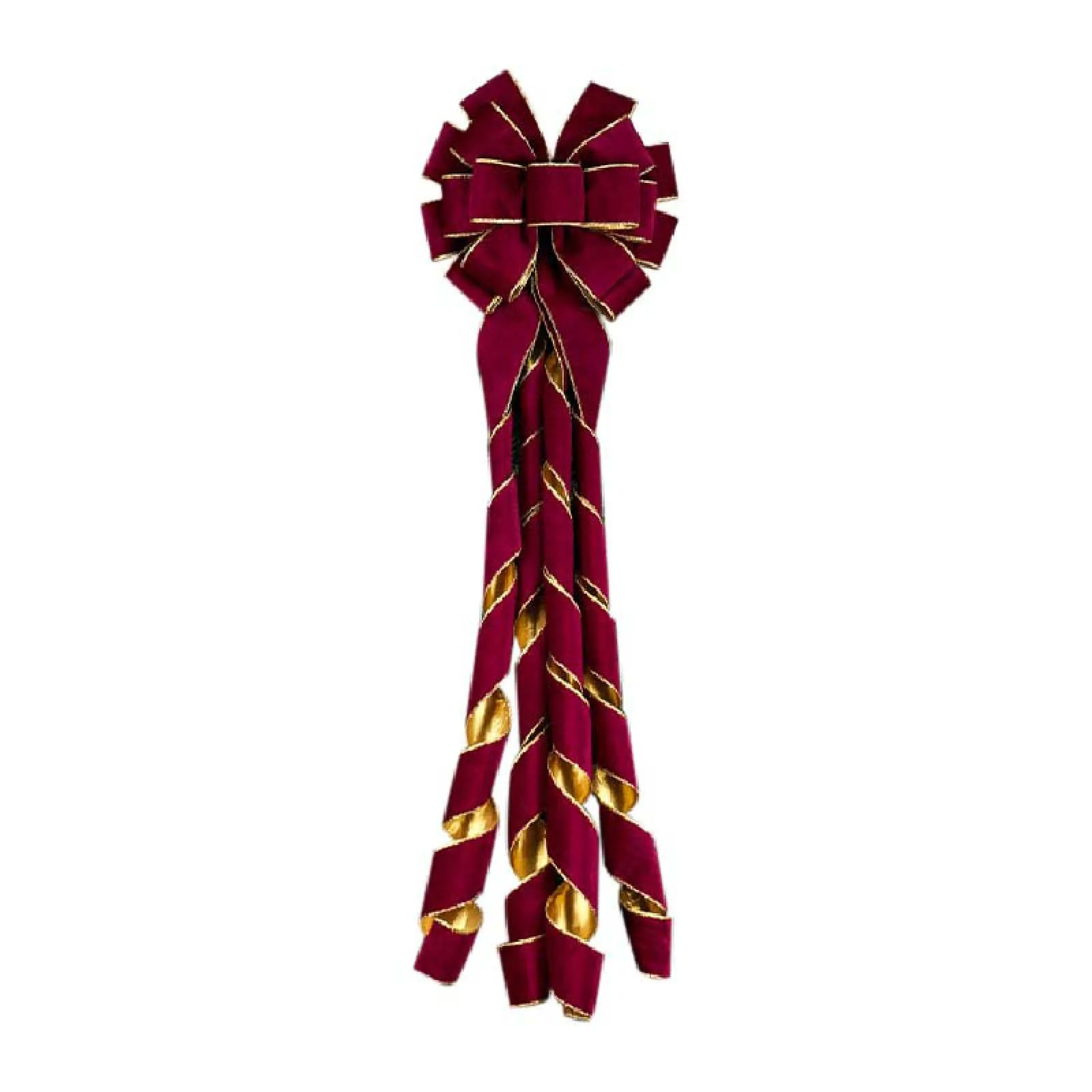Large Christmas Decoration Wire Edge Flannel Ribbon Knot Home Christmas Tree Decoration Handmade Creative Bow Door Front Door