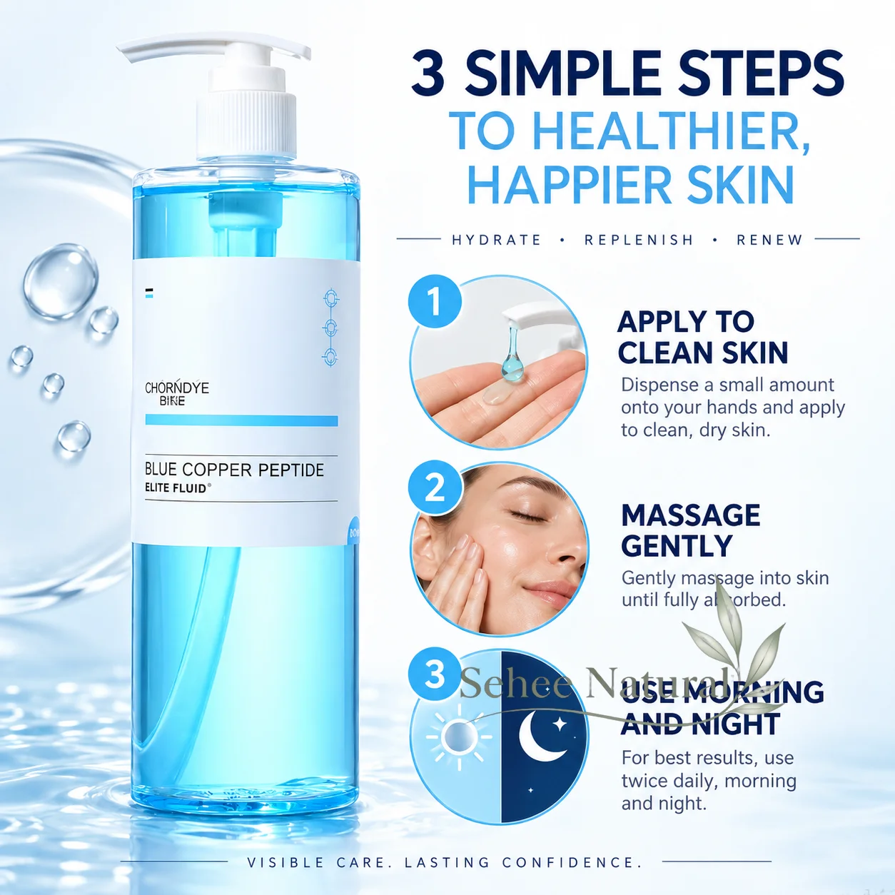 Copper Peptide GHK-CU Serum 500ML Deep Hydration Firming Repair Facial Essence Antioxidant Moisturizing Skin Barrier Care  Salon