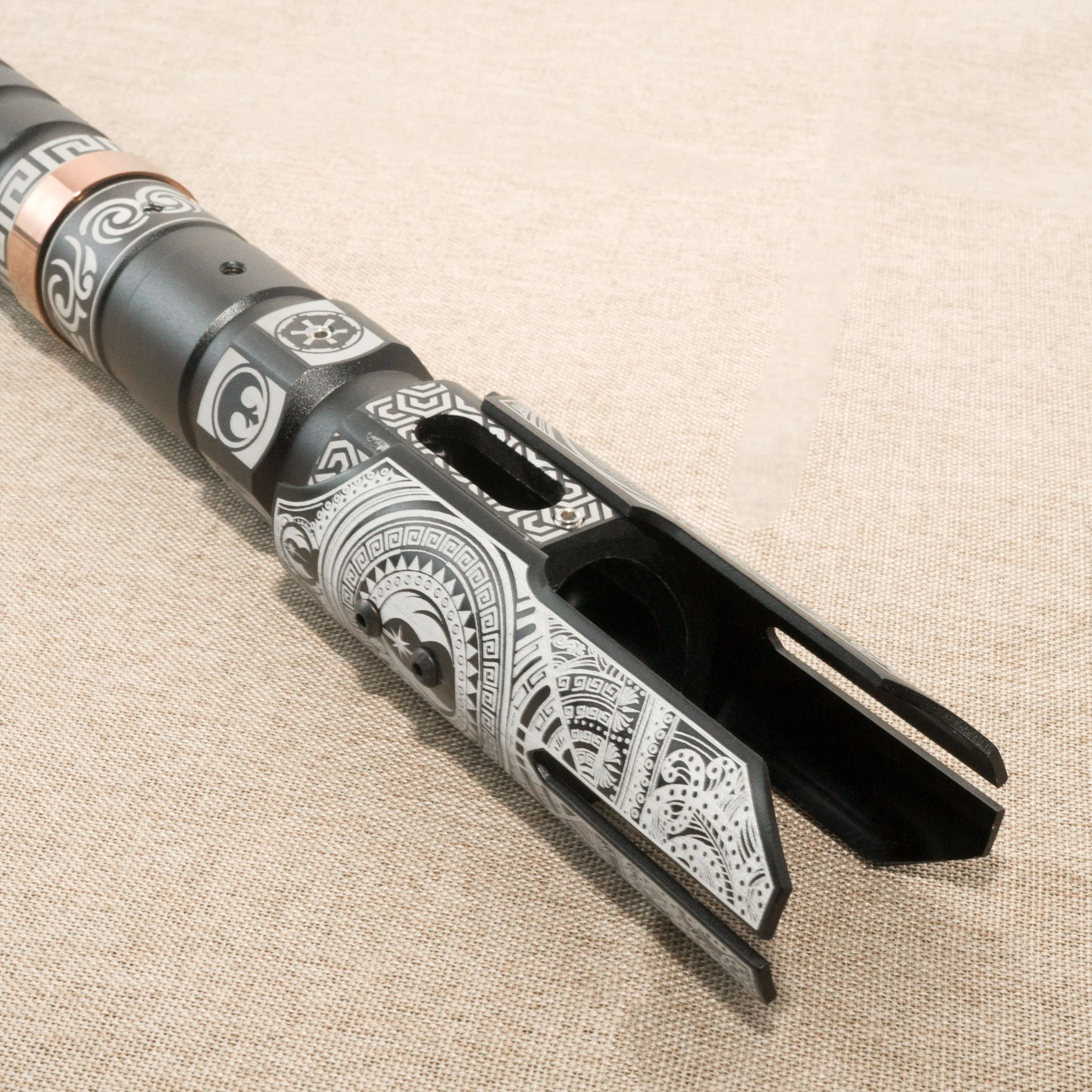 NEO PIXEL Carved design RGB Combat Lightsaber Gift Smooth Swing Blaster Metal Toys Cosplay Luminous Kids