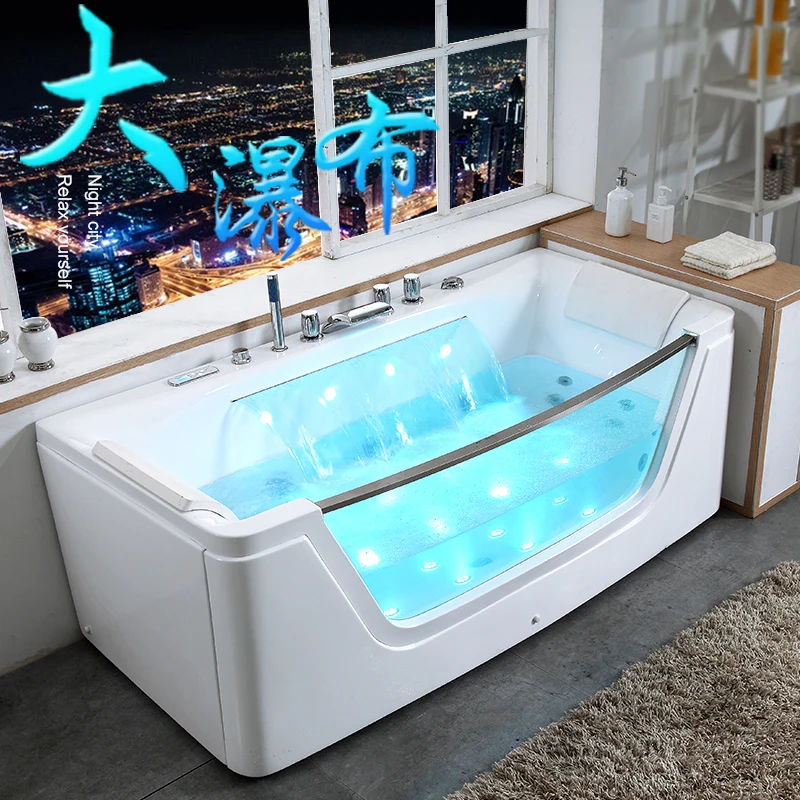 Surf massage independent acrylic bathtub with constant temperature heating