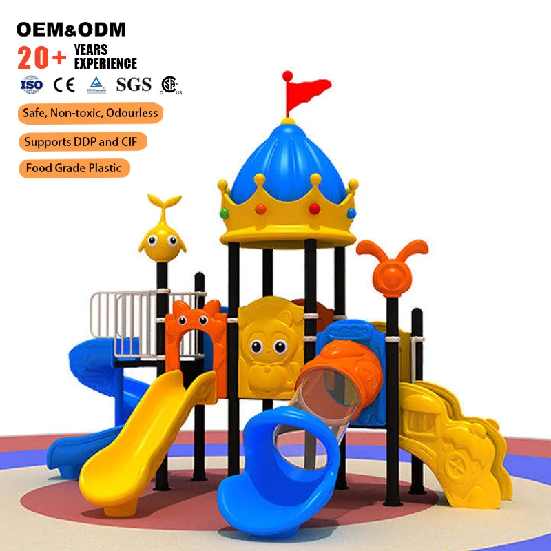 Custom Wholesale High Quality Outdoor Playground Equipment Kids Multi Slide Ocean Animal Combo For School Nursery Community Use