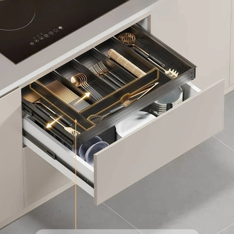 

LMM Kitchen Cabinet Dishwasher Thin Drawer Chopsticks Spoon Knife Fork Plate Drawer Shallow Cabinet