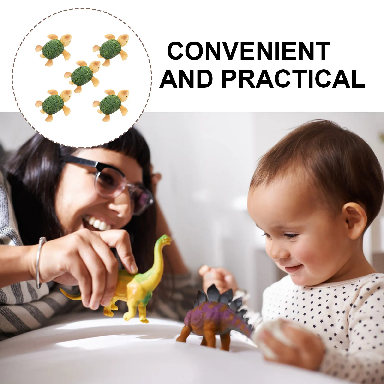 

5Pcs Resin Sea Turtle Ornaments Realistic Animal Decor Micro Landscape Flower Pot Adorable Simulation Garden Decor