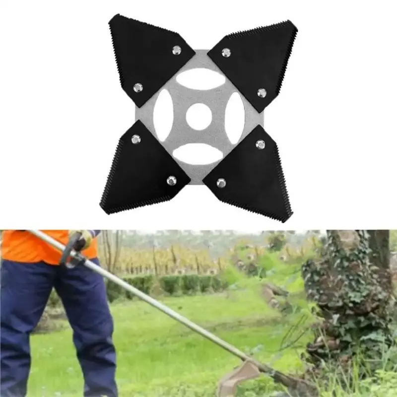 ABJO-Lawn Mower Accessories Brush Cutter Saw Blade Universal Four Corners Mowing Head Replacement Part